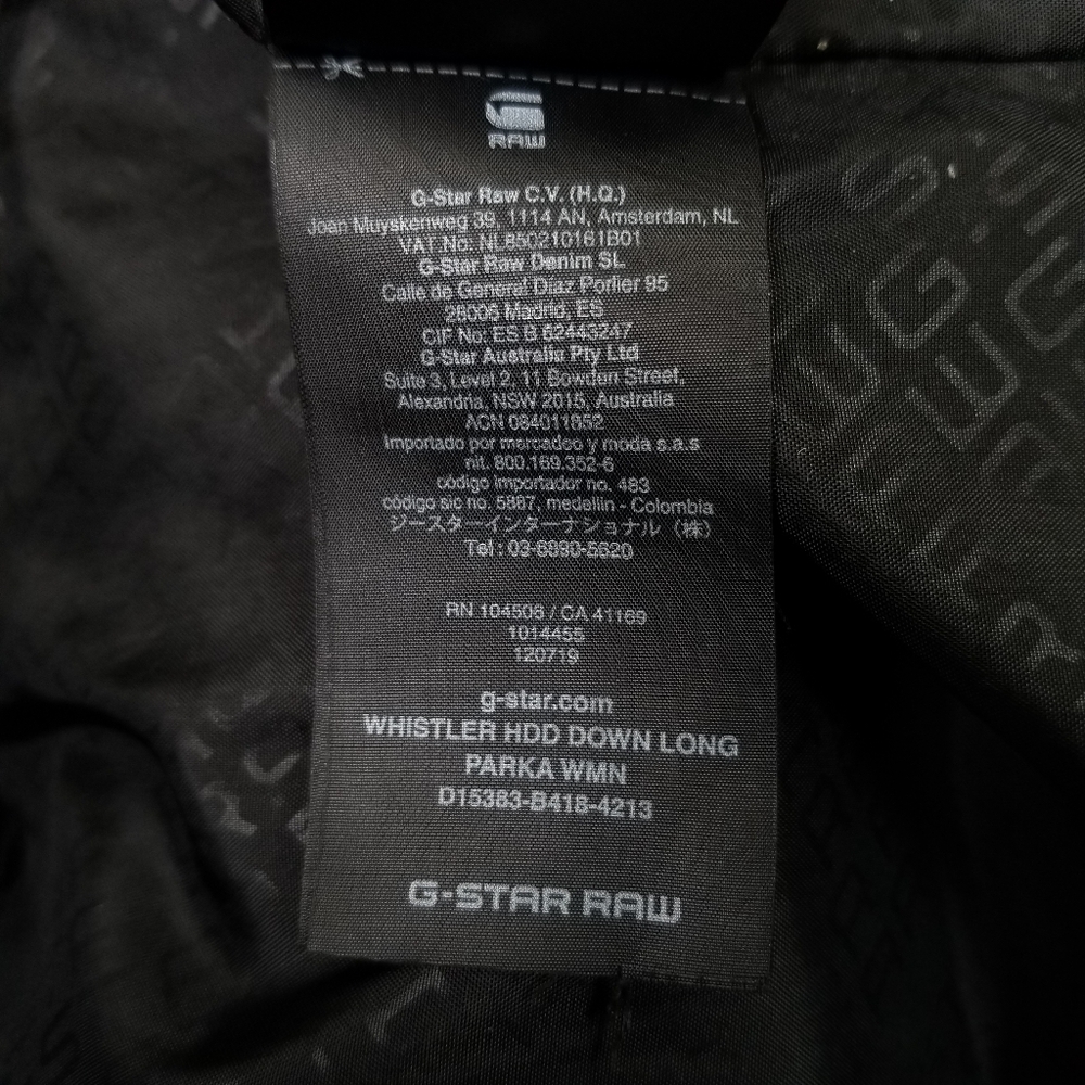G-Star Raw Whistler HDD Women's Long Down Coat Navy Blue Size S - Picture 10 of 16